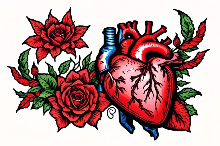 heart attack line going tattoo design idea