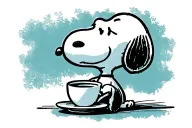 Snoopy enjoying a cup tattoo design idea