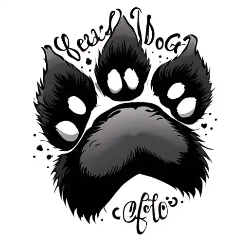 paw dog memorial tattoo design idea