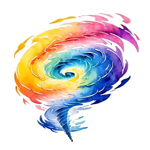 Yellow brick road winding around a tornado forming the shape tattoo design idea