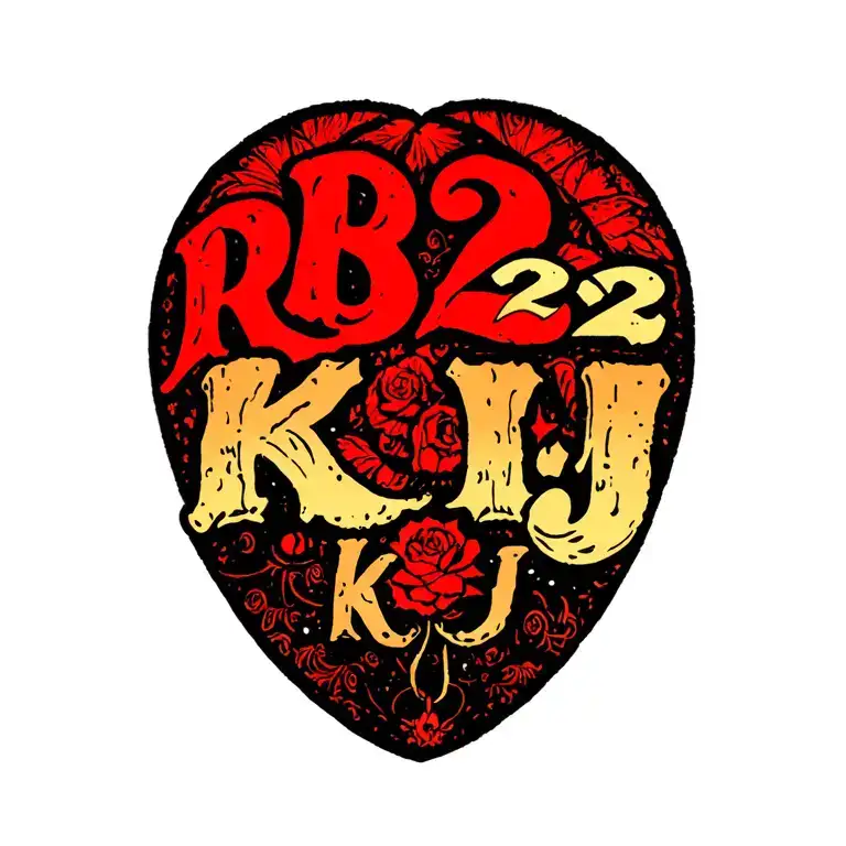 "RB 22 KJ" anti-suicide semi colon incorporated within the design tattoo design idea