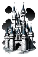 disney castle tattoo design idea