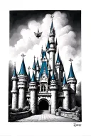 disney castle tattoo design idea