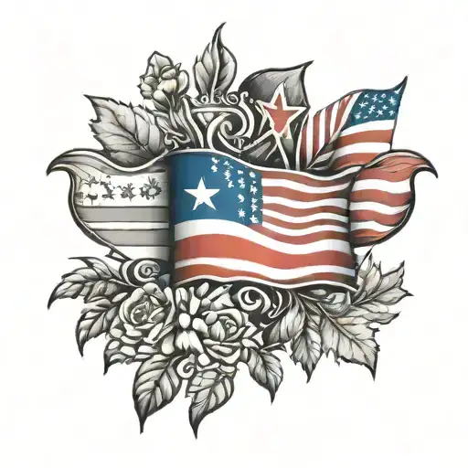 Hungarian Canadian and American flag tattoo design idea