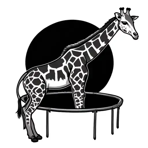 giraffe on a trampoline tattoo design idea