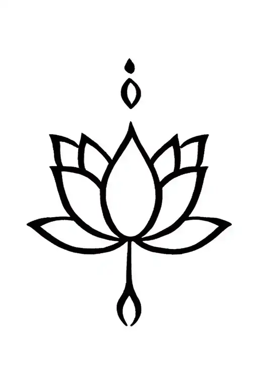 henna style with lotus flower tattoo design idea