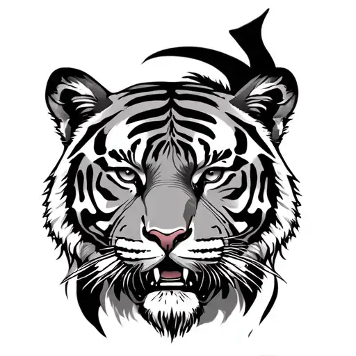 Tiger full body tattoo design idea