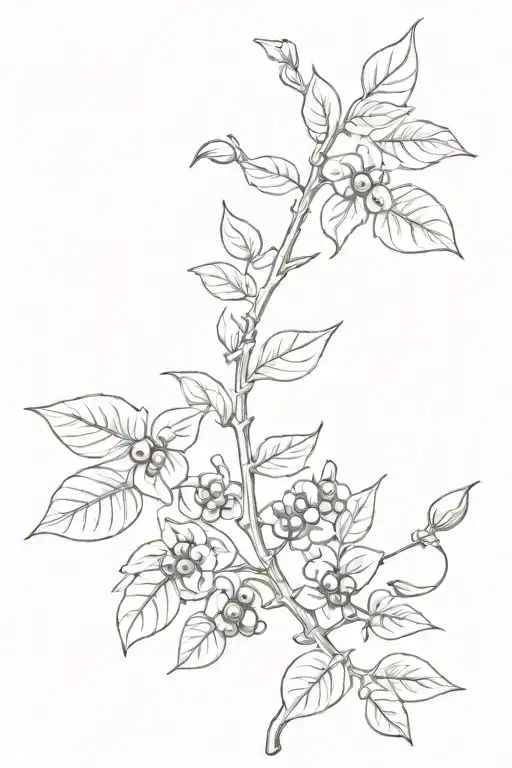 blueberry vine tattoo design idea