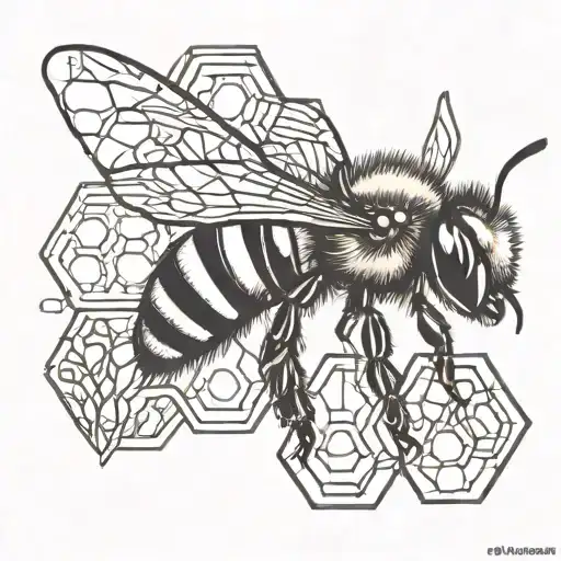 Bee And Honeycomb tattoo design idea