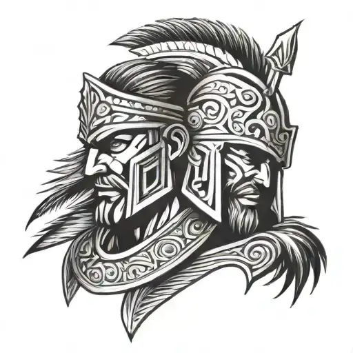 Germanic Warrior tribal tattoo design idea