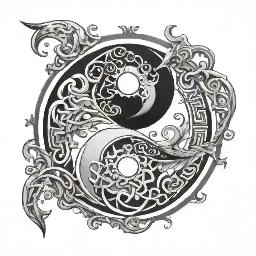- Energy circle - Fluid - Alchemy - Ouroboros - Yin and yang - Celtic tattoo design idea