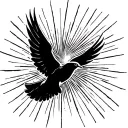 dove flying sun rays shining tattoo design idea