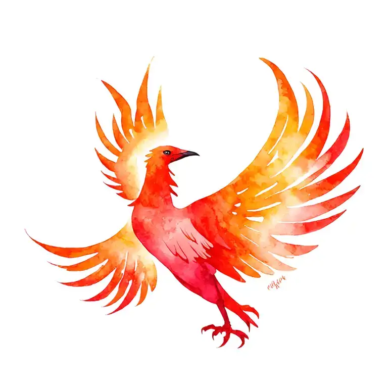 phoenix bird tattoo design idea