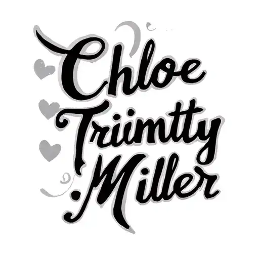 Chloe Trinity Miller script tattoo design idea
