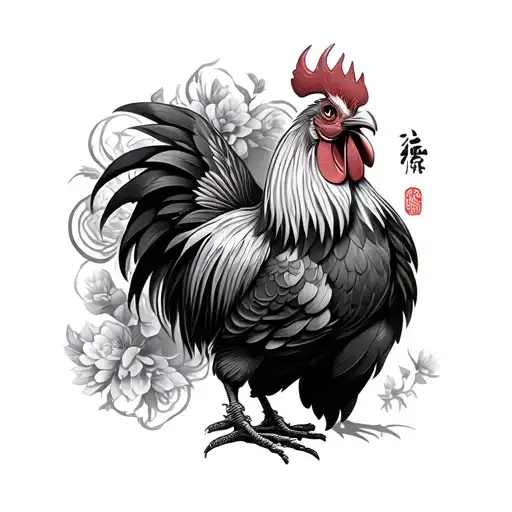 Chinese Rooster tattoo design idea