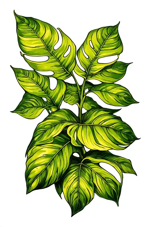 Philodendron tattoo design idea