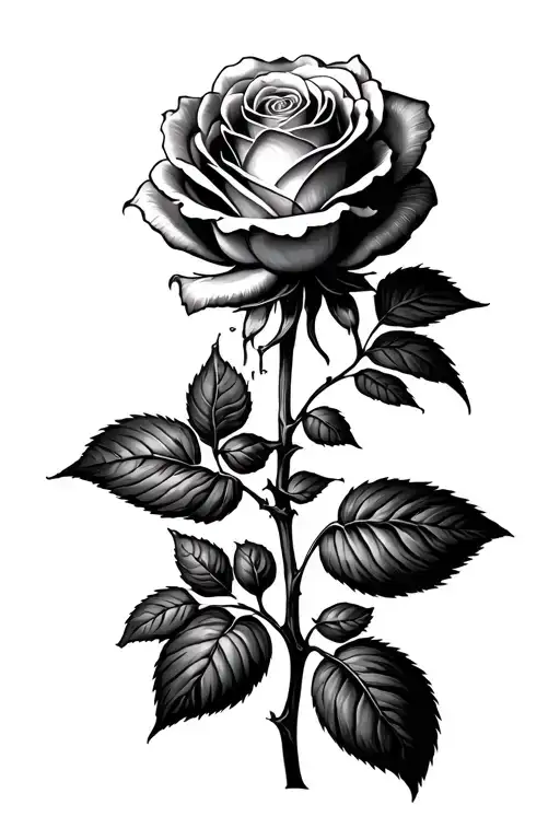 rose that grew from concrete tattoo design idea