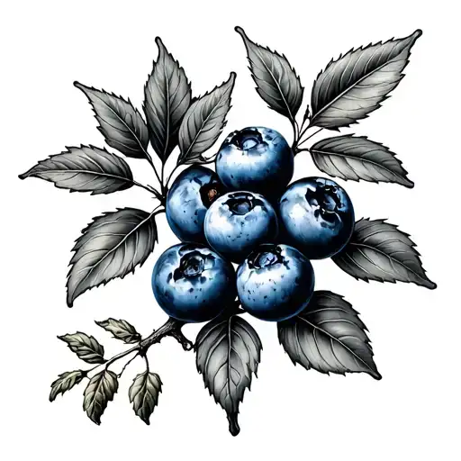 blueberry bush tattoo design idea