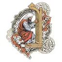 imam ali lifting the gate tattoo design idea
