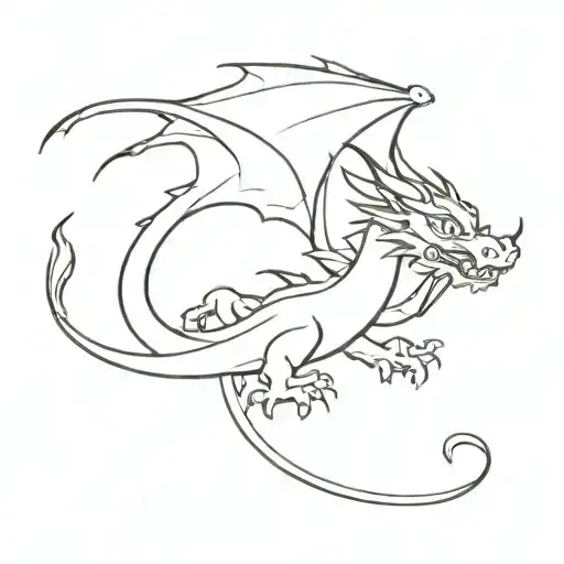 Mushu the dragon flying tattoo design idea