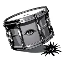 snare drum with stare in the middle tattoo design idea