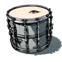 snare drum with stare in the middle tattoo design idea