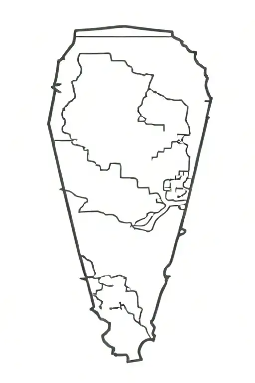 Louisiana state with Houston city outline made tattoo design idea