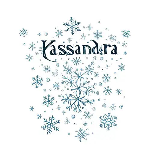 "Kasandra " snowflakes falling tattoo design idea