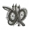 roller coaster loop tattoo design idea