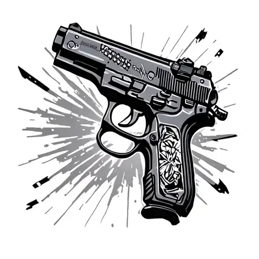 cute cyberpunk pistol flash tattoo tattoo design idea