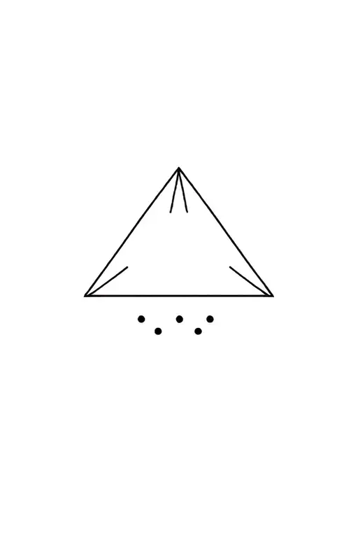 delicate line work, triangle, three dots, lines tattoo design idea