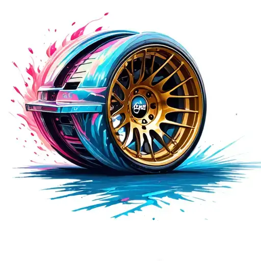 Shock absorber BBS rim tattoo design idea