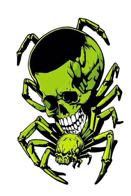 skull spider tattoo design idea