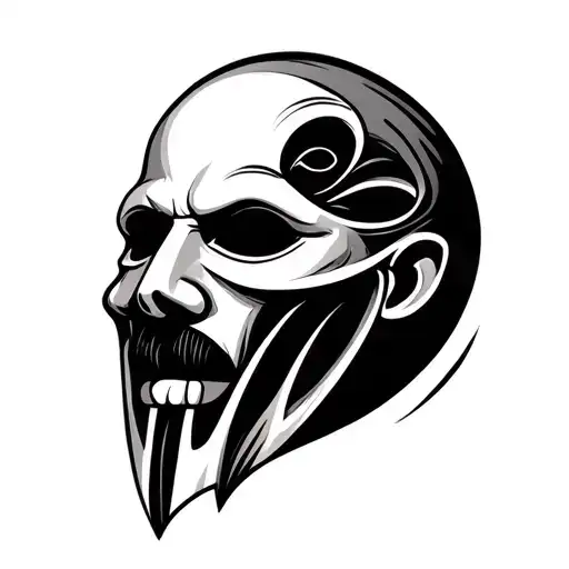 Ogham W Mas Ghostface tattoo design idea