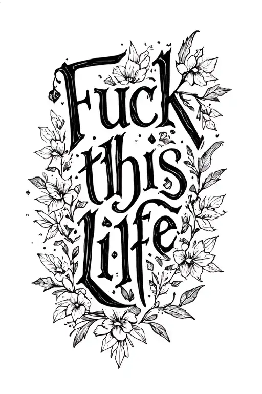 "Fuck this life" witchy style tattoo tattoo design idea