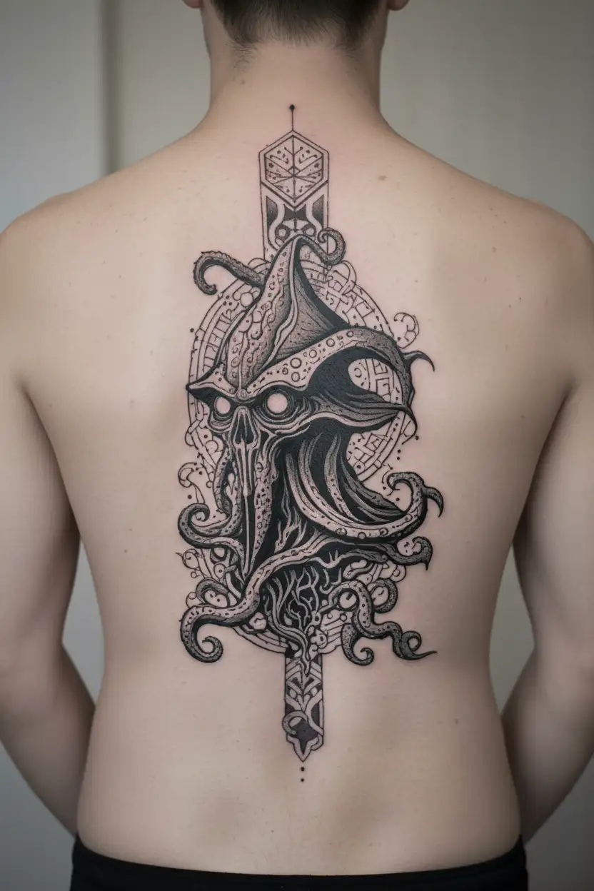dnd mind flayer dungeon master dice tattoo design idea