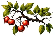 tree branch with crabapple tattoo design idea