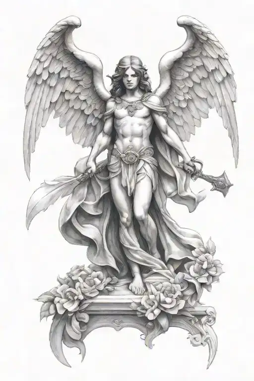 arch angel michael tattoo design idea