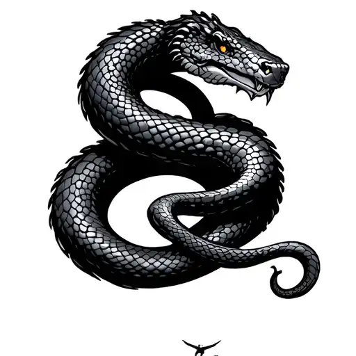 D'S U JR DS TS + serpent coiled tattoo design idea