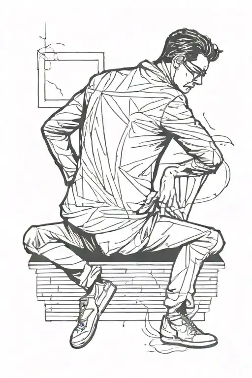 lonely man tattoo design idea