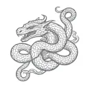 snake with dragon tattoo design idea