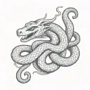 snake with dragon tattoo design idea