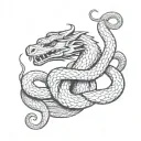 snake with dragon tattoo design idea