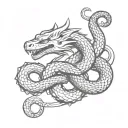 snake with dragon tattoo design idea