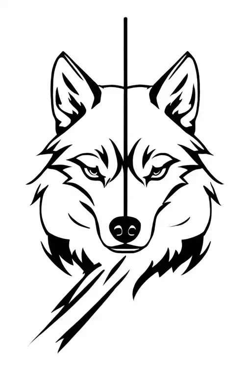 wolf with direction representing a different tattoo design idea