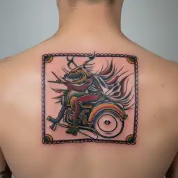 motorcycle, engine, redneck tattoo design idea