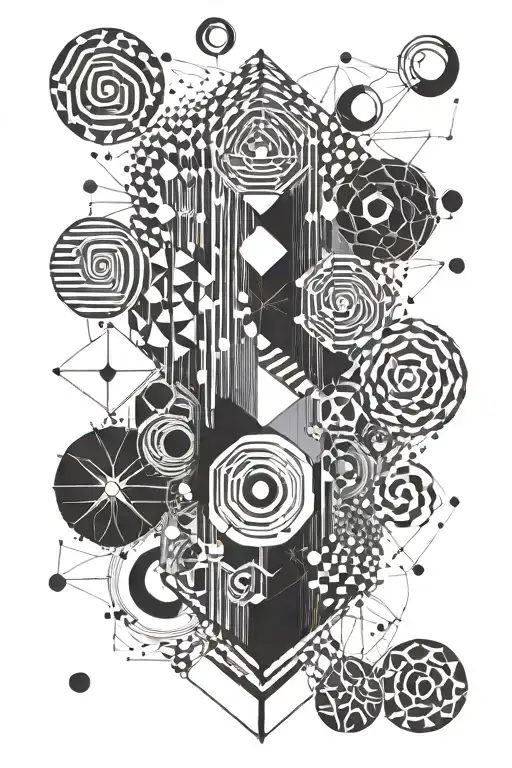 geometric and graphic in black and white. tekno music, soap bubbles, anarchy punk spirit tattoo design idea