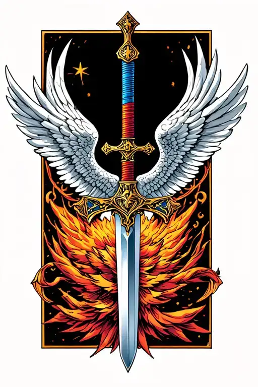 Would like to based it on the sword of Saint Michael’s archangel as my guide and something that can reflect self trust tattoo design idea