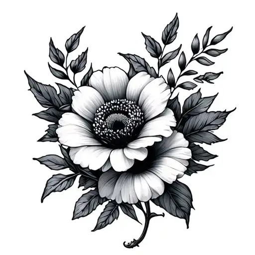 February June July birth flowers tattoo design idea