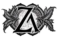z a sons initials intertwined within tattoo design idea